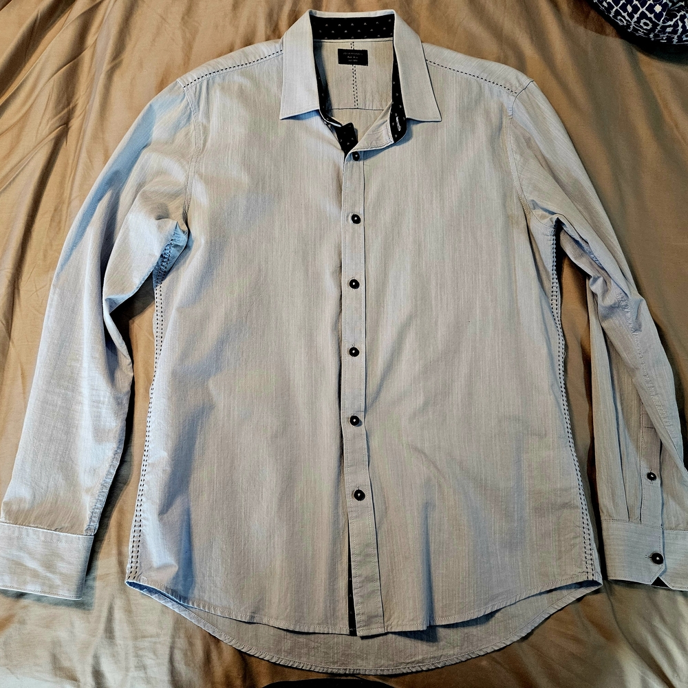 Men's Blue Button-Up Shirt